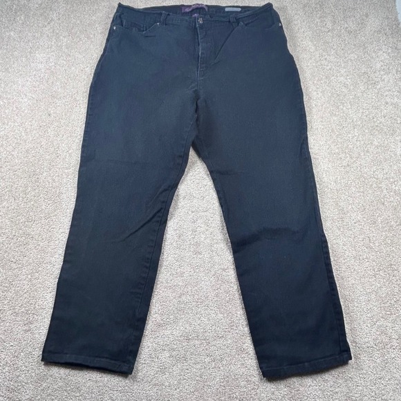 Gloria Vanderbilt Denim - Gloria Vanderbilt Amanda Black Tapered Jeans Womens 18 Short High Rise Stretch